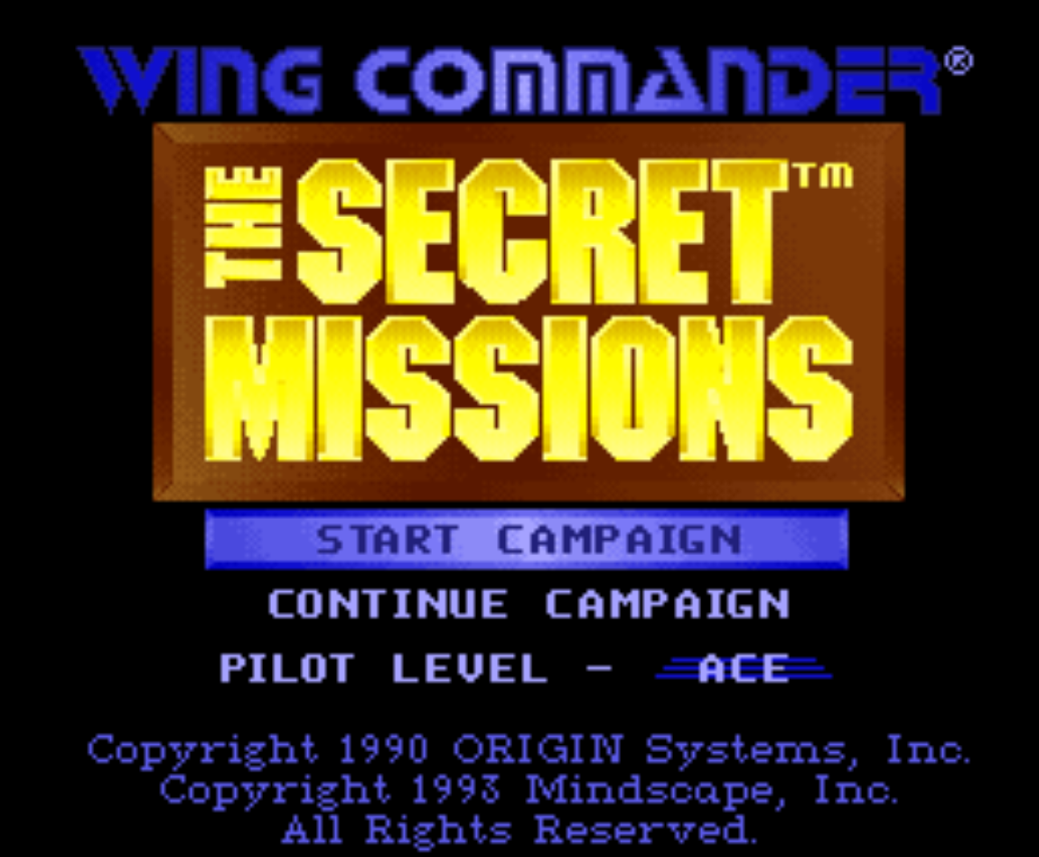 Wing Commander The Secret Missions Title Screen
